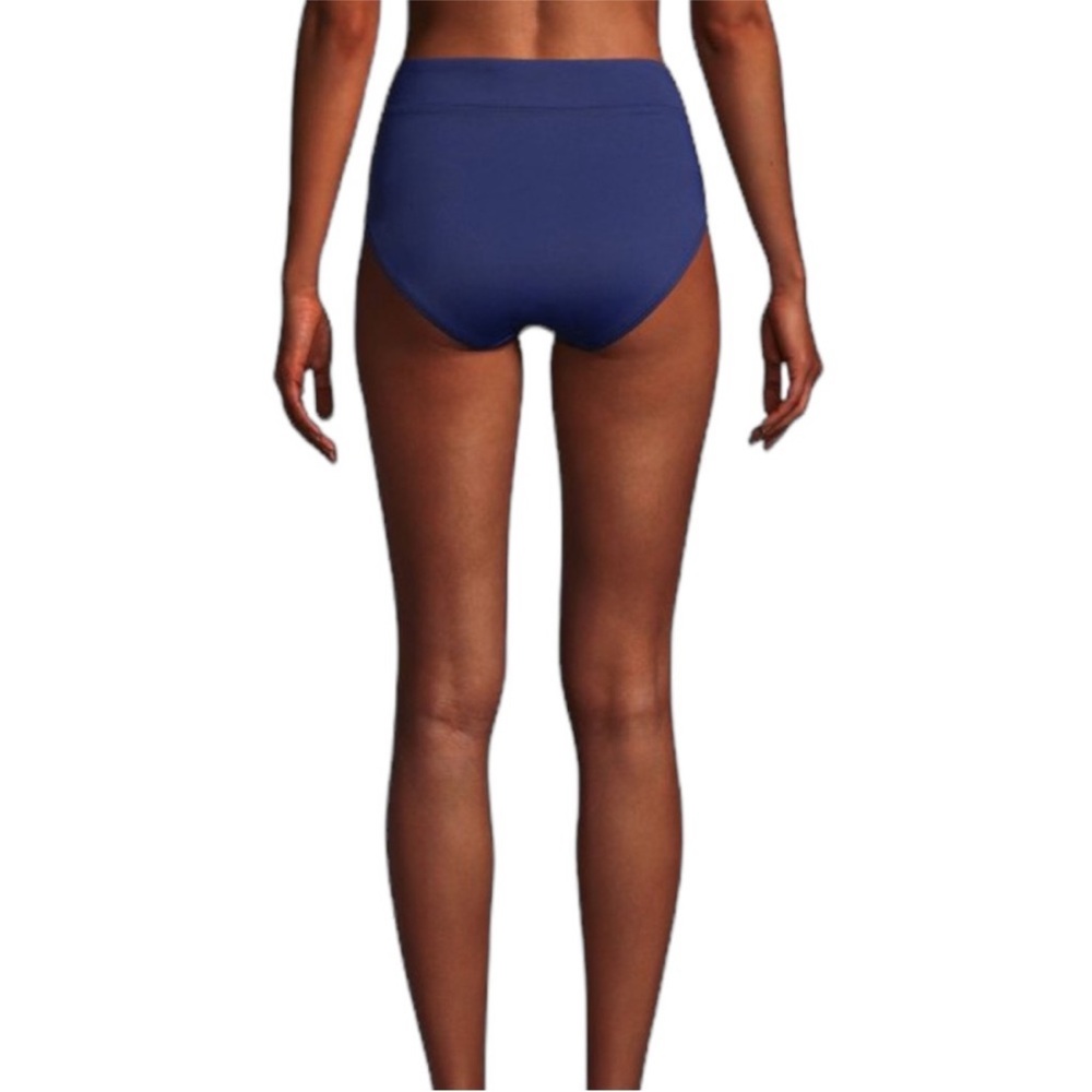 Lands’ End Navy Blue Tummy Control High Waist Bikini Bottom 4 NWOT - Picture 2 of 8